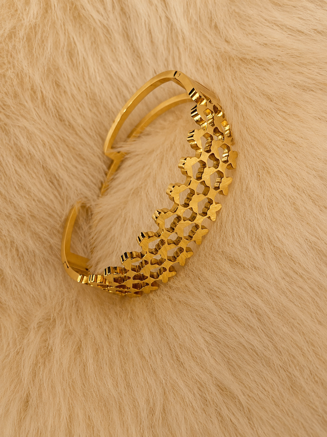Butterfly Cuff Bracelet – Gold-Tone Openwork Statement Bracelet