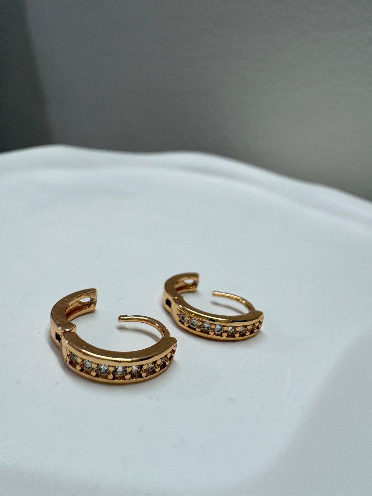 Gold-Tone Sparkle Hoop Earrings