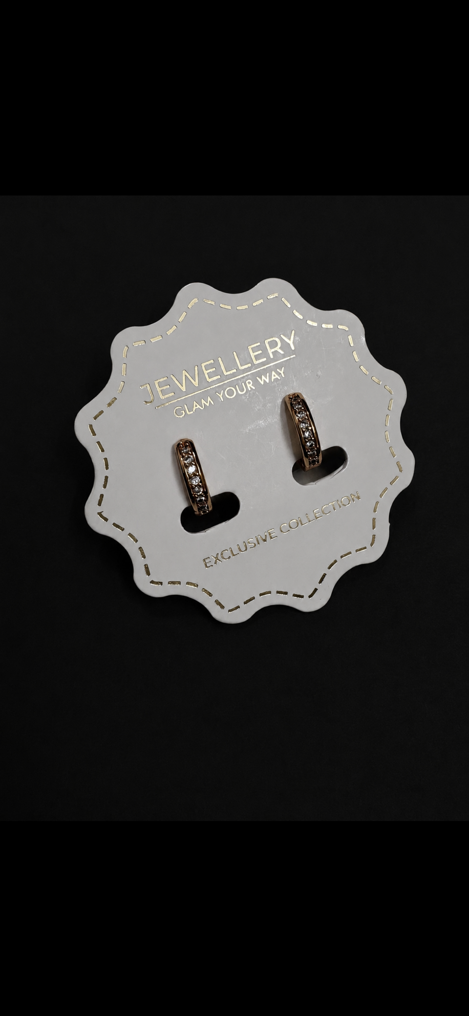 Gold-Tone Sparkle Hoop Earrings