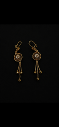 Gold-Tone Floral Filigree Chain Drop Earrings