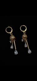 Gold-Tone Crystal Teardrop Drop Earrings