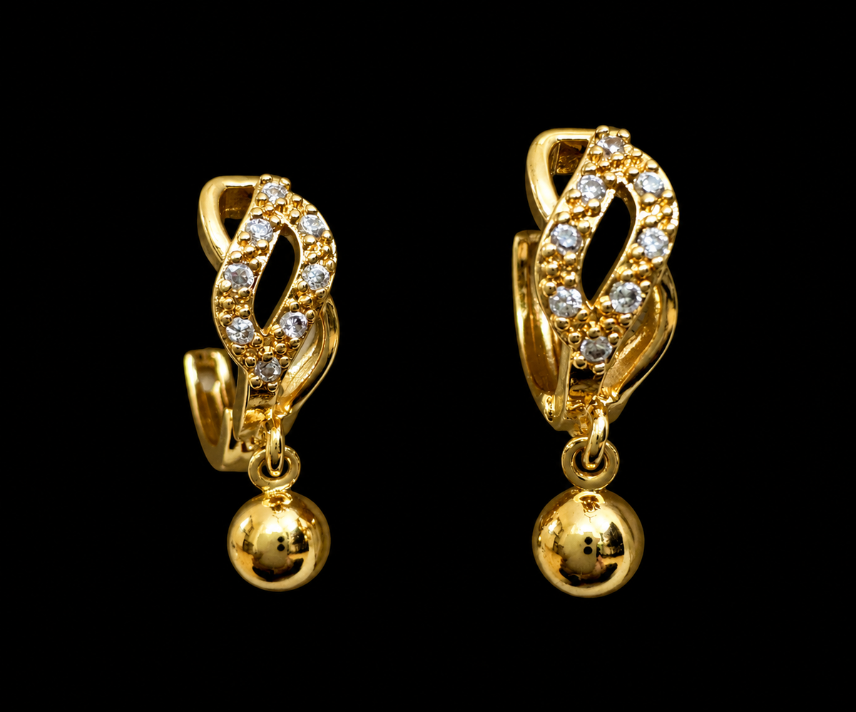 Gold-Tone Crystal Intertwined Hoop Earrings