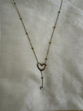 Heart Y-Drop Necklace – Gold-Tone Layered Pendant Necklace