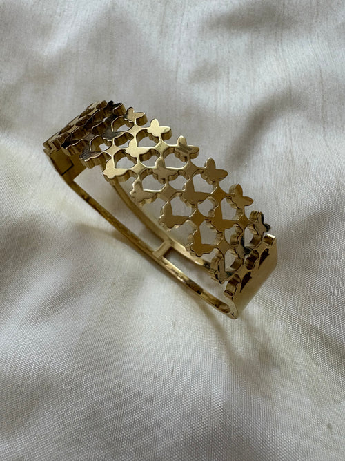 Butterfly Cuff Bracelet – Gold-Tone Openwork Statement Bracelet