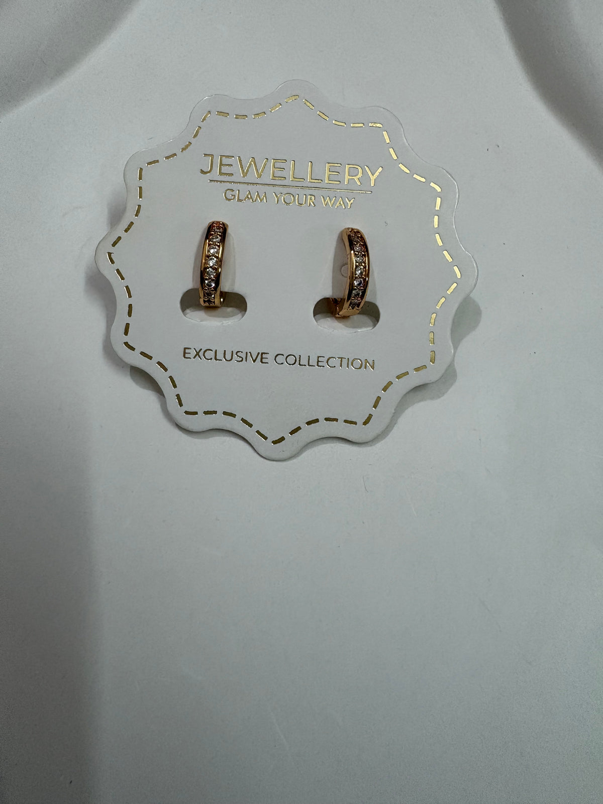 Gold-Tone Sparkle Hoop Earrings