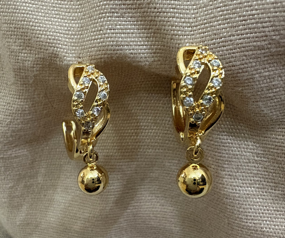 Gold-Tone Crystal Intertwined Hoop Earrings