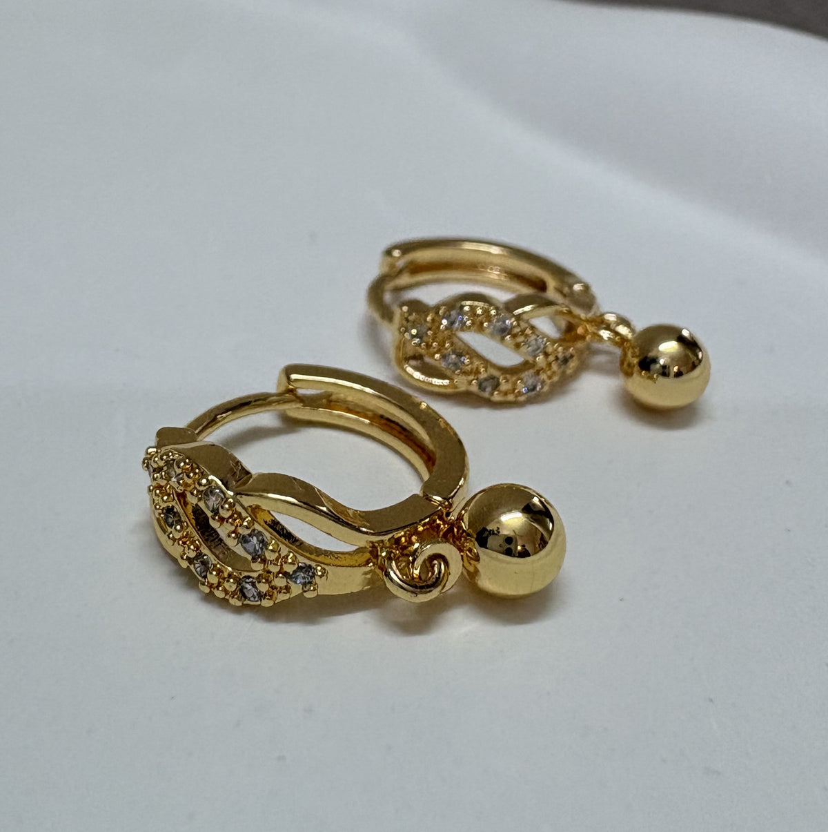 Gold-Tone Crystal Intertwined Hoop Earrings