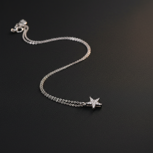 YOBHANI Dainty Star Chain Necklace — minimal anti-tarnish silver necklace with star pendant