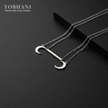 YOBHANI Layered Moon & Bar Necklace — anti-tarnish silver
