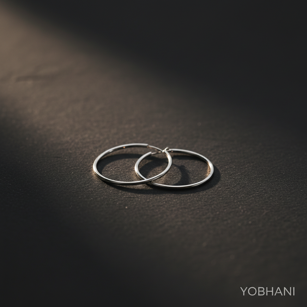 YOBHANI Minimal Hoop Earrings — anti-tarnish silver