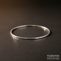 YOBHANI Hammered Slim Bangle — anti-tarnish silver